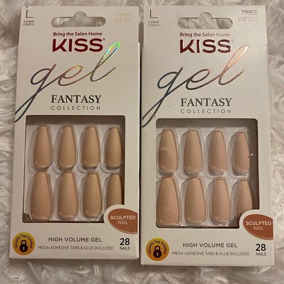 *NIB* KISS Gel Fantasy Collection, Long Length Coffin Matte Nude (2 available) - Picture 1 of 2